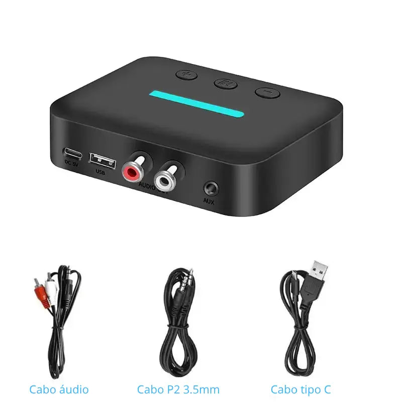 Adaptador Receptor de Áudio USB Bluetooth 5.3