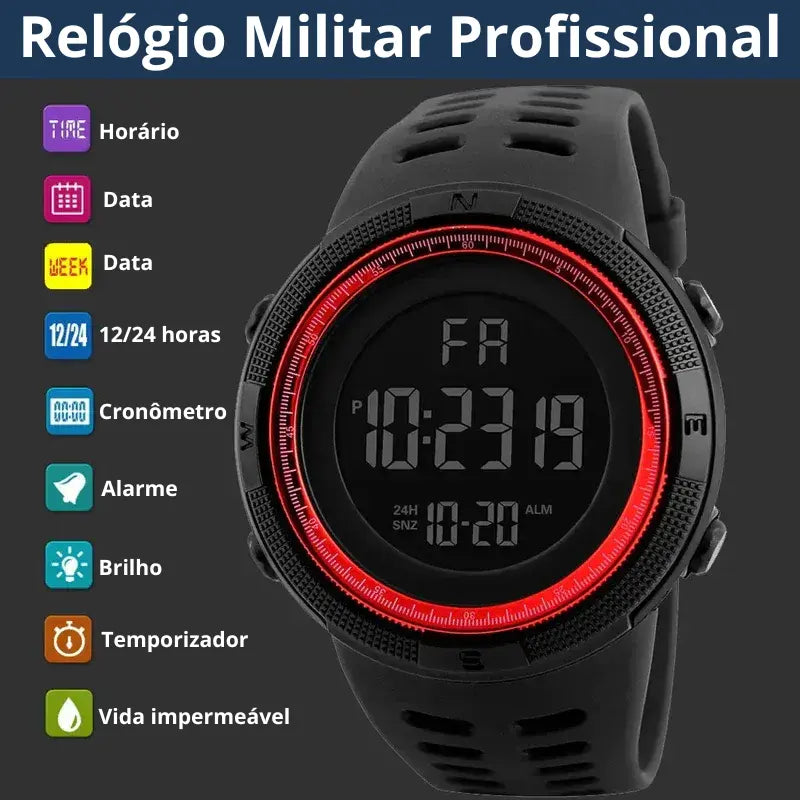 Relógio Militar Esportivo Multifuncional