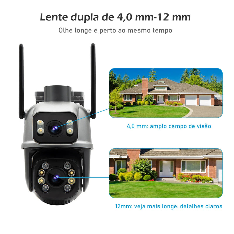 Câmera de Segurança Wifi 4K - À Prova D'água
