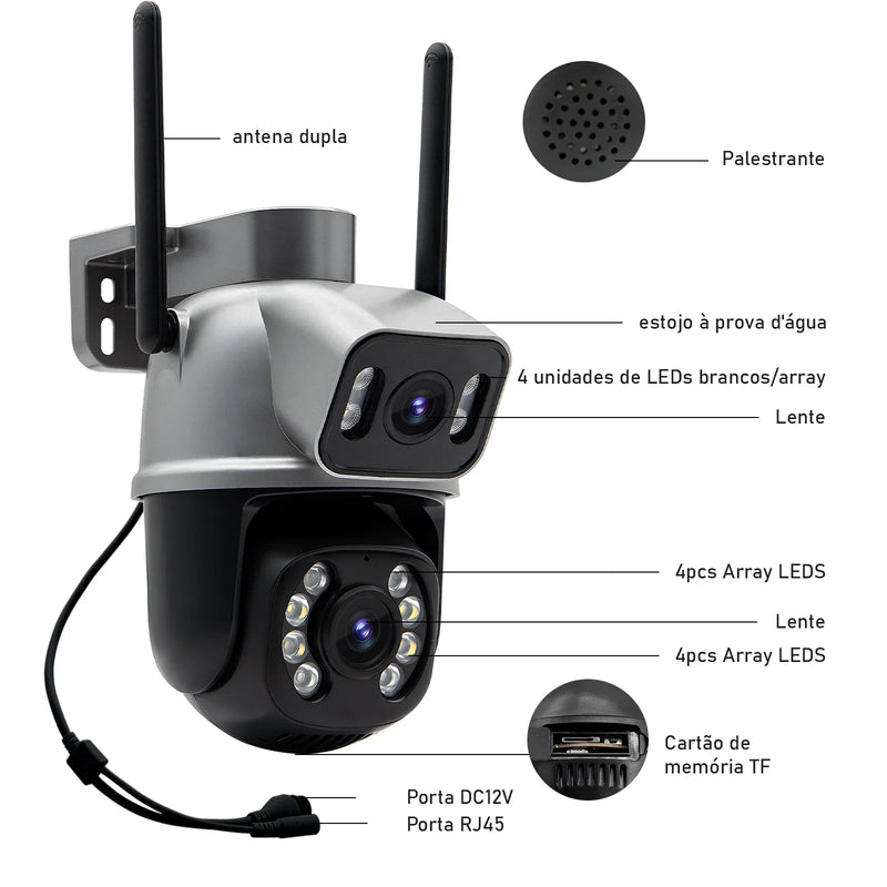 Câmera de Segurança Wifi 4K - À Prova D'água