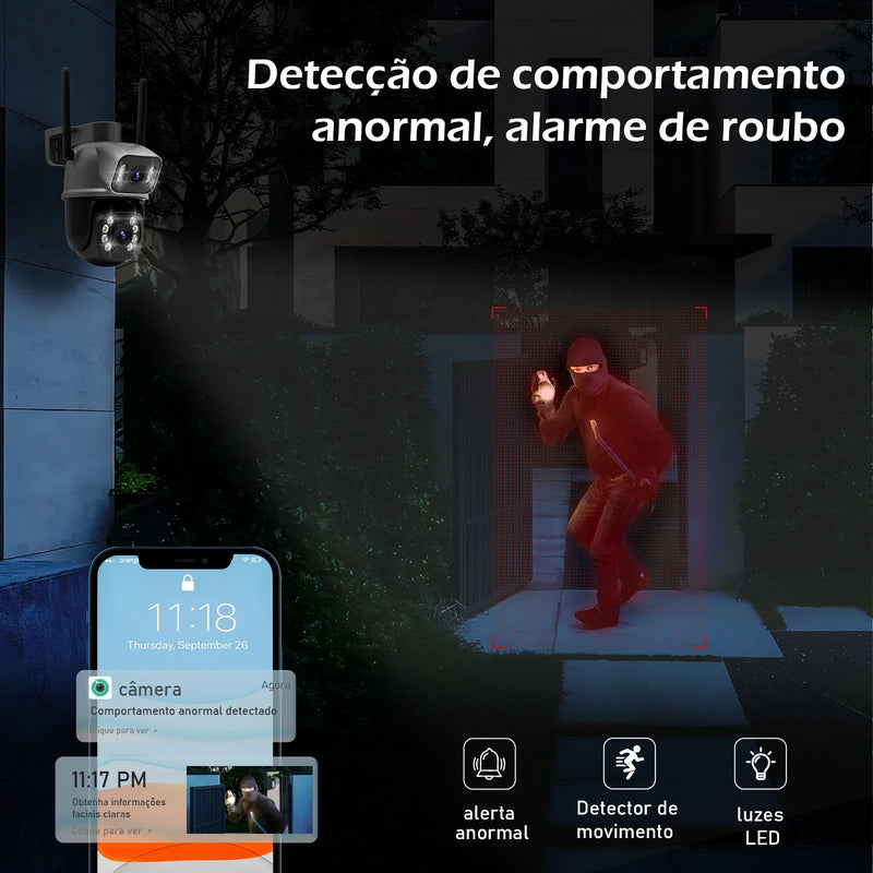 Câmera de Segurança Wifi 4K - À Prova D'água